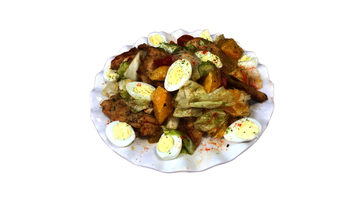 Салат с курицей и апельсином, 1 кг.